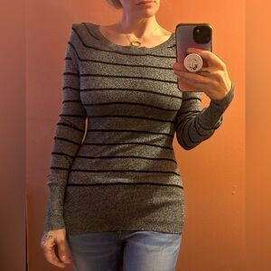 Mossimo Gray Striped long sleeve top